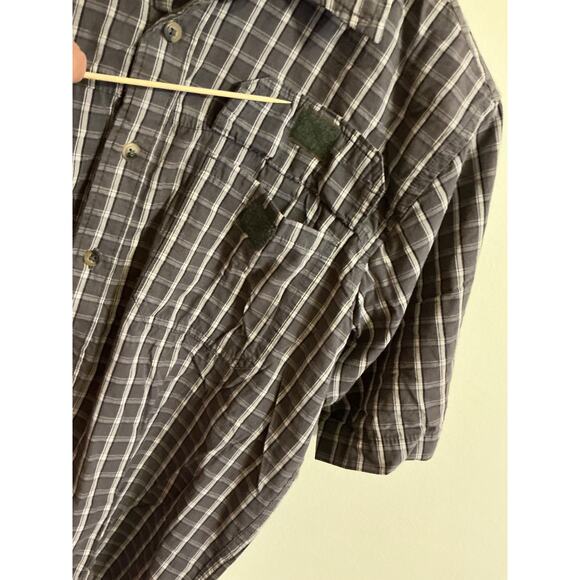 Wrangler Shirt Mens Small brown Plaid Short Sleeve Collared Button Up Vented - Picture 5 of 12